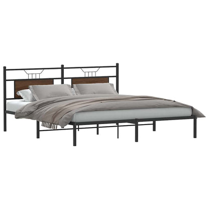 Bed Frame without Mattress Brown Oak 183x203 cm Engineered Wood