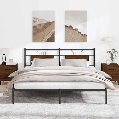 Bed Frame without Mattress Brown Oak 183x213 cm Engineered Wood
