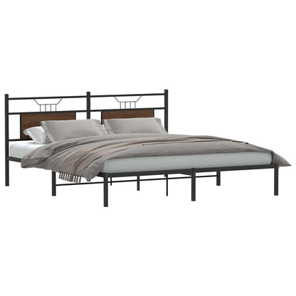 Bed Frame without Mattress Brown Oak 183x213 cm Engineered Wood