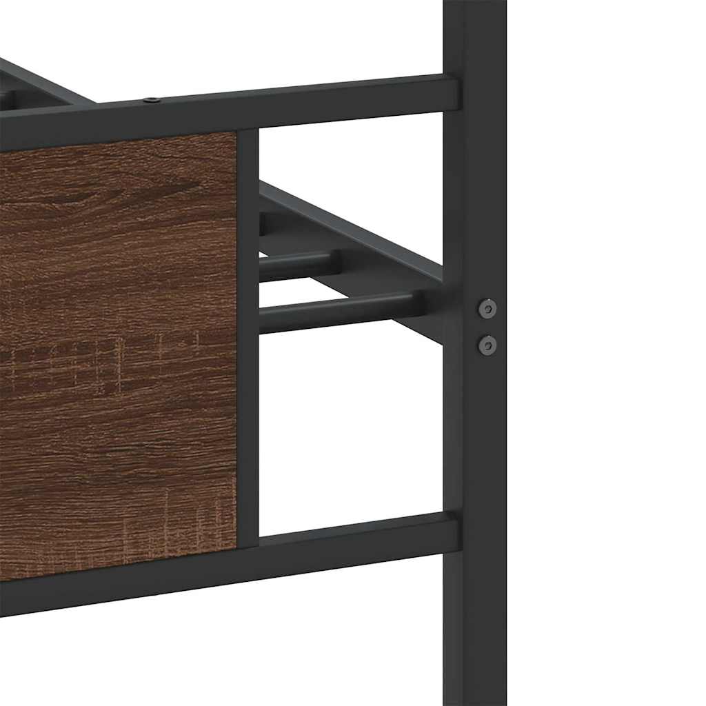 Bed Frame without Mattress Brown Oak 80x200 cm Engineered Wood