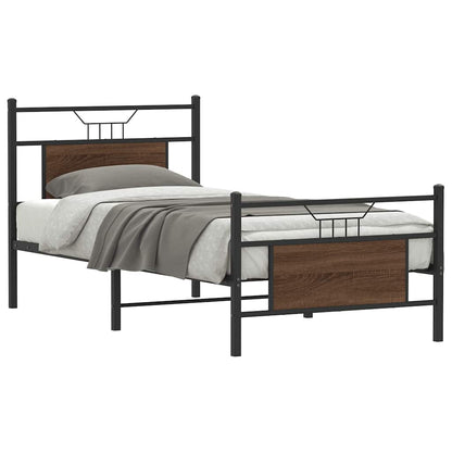 Bed Frame without Mattress Brown Oak 80x200 cm Engineered Wood