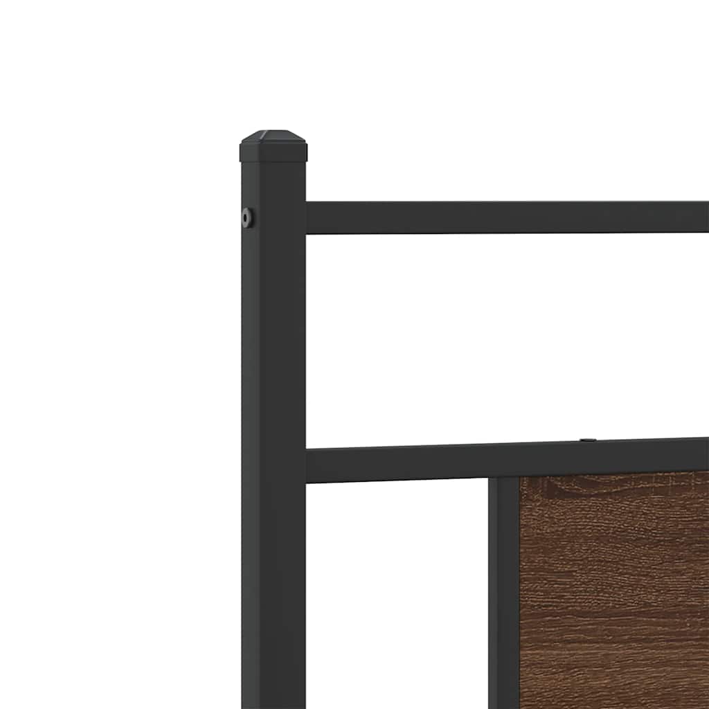 Bed Frame without Mattress Brown Oak 90x190 cm Single Engineered Wood