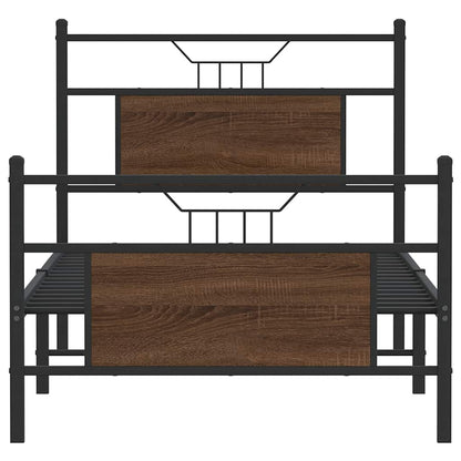 Bed Frame without Mattress Brown Oak 90x200 cm Engineered Wood