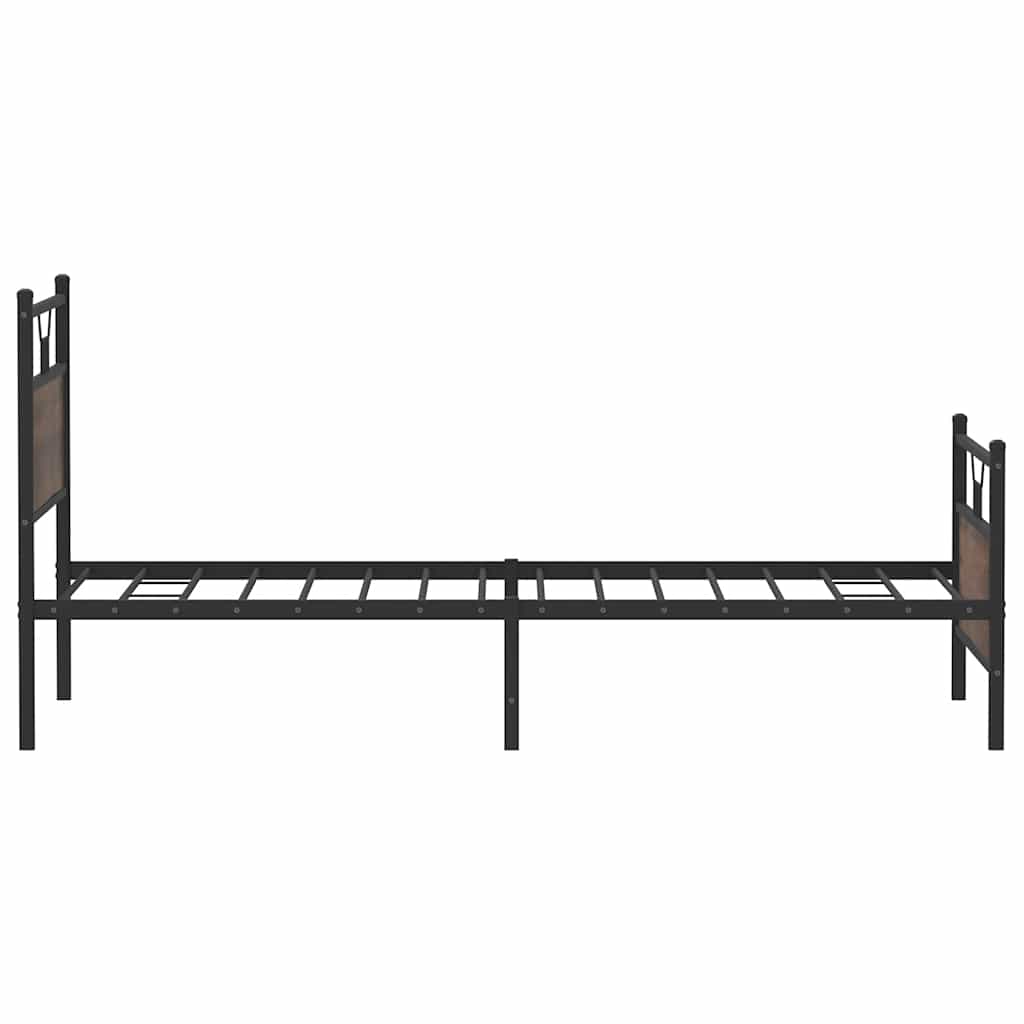 Bed Frame without Mattress Brown Oak 100x200 cm Engineered Wood