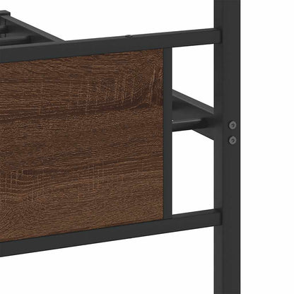 Bed Frame without Mattress Brown Oak 100x200 cm Engineered Wood