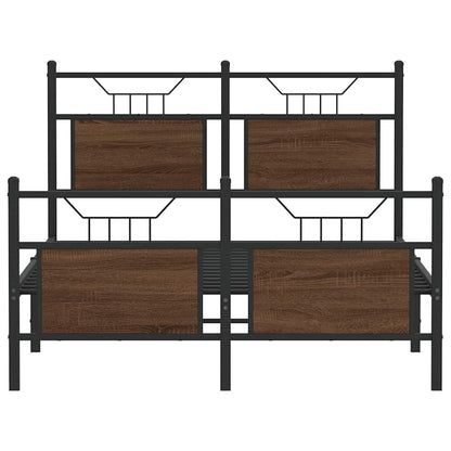 Bed Frame without Mattress Brown Oak 120x190 cm Small Double Engineered Wood