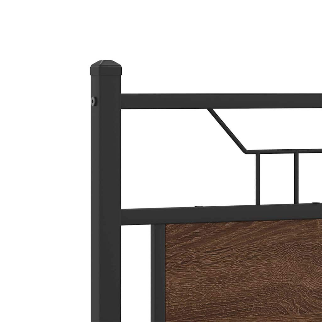 Bed Frame without Mattress Brown Oak 120x190 cm Small Double Engineered Wood