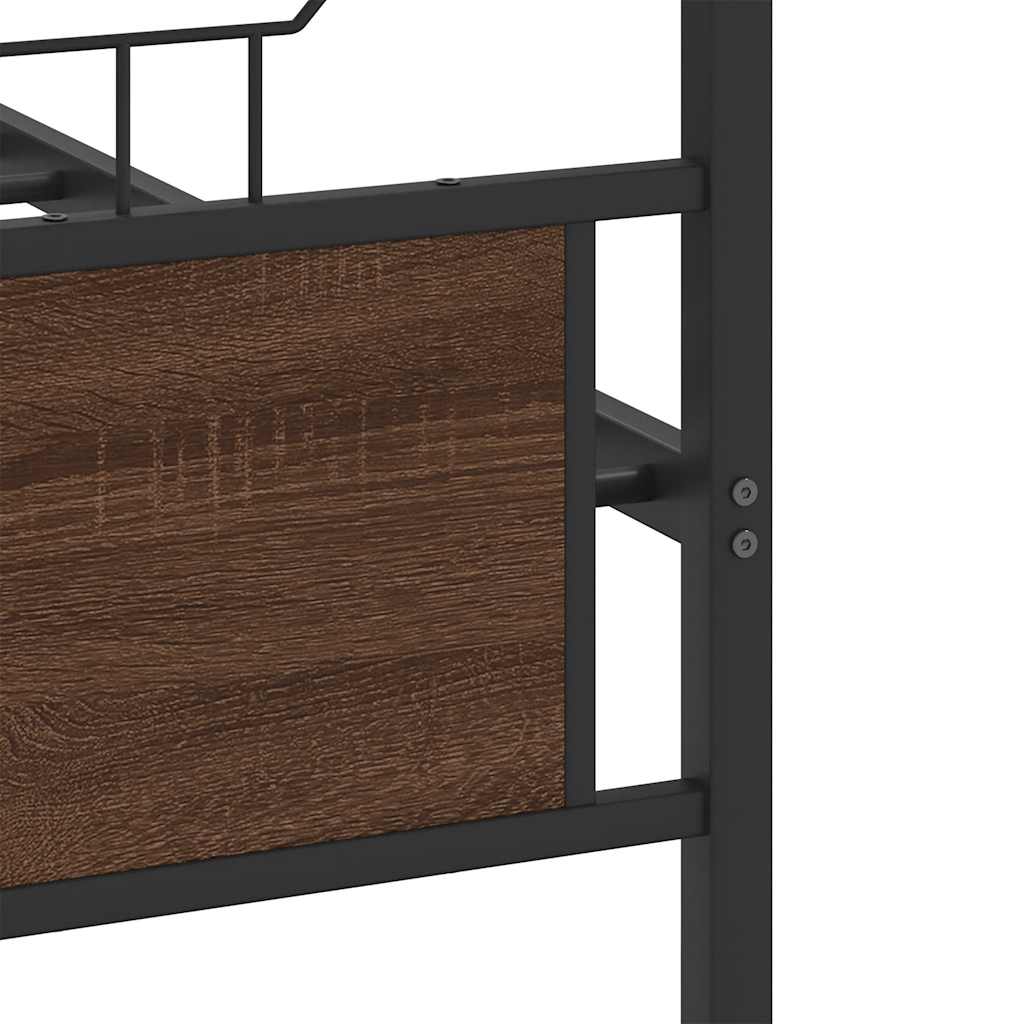 Bed Frame without Mattress Brown Oak 120x190 cm Small Double Engineered Wood