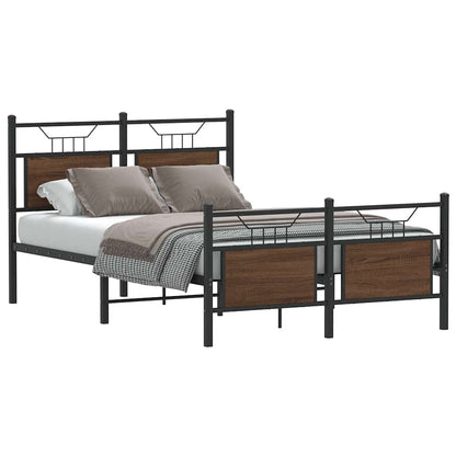 Bed Frame without Mattress Brown Oak 120x190 cm Small Double Engineered Wood