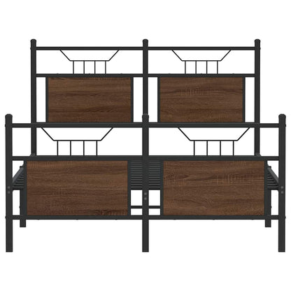 Bed Frame without Mattress Brown Oak 120x200 cm Engineered Wood