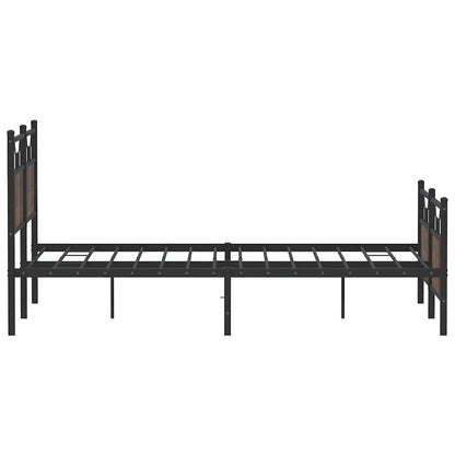Bed Frame without Mattress Brown Oak 140x190 cm Engineered Wood
