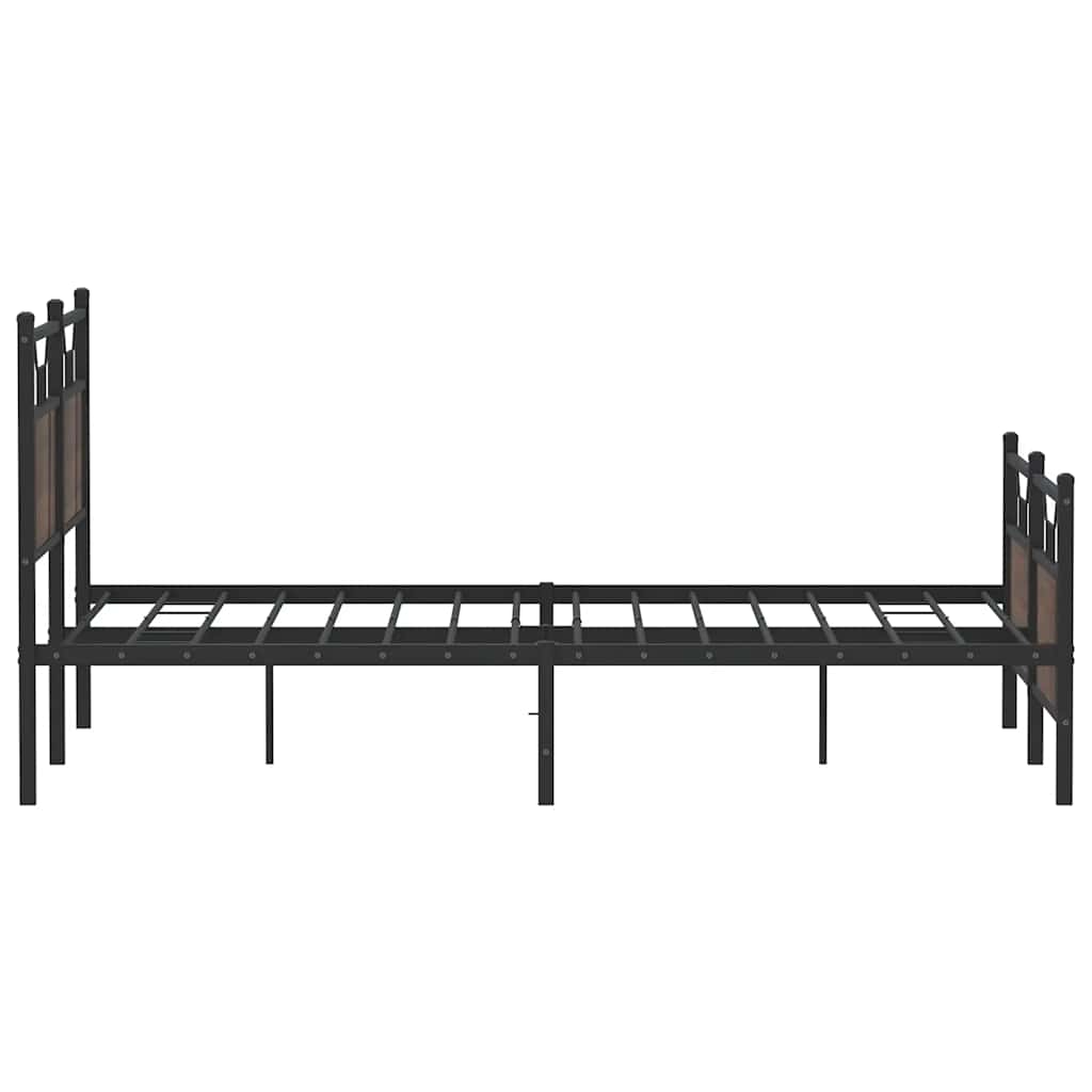 Bed Frame without Mattress Brown Oak 140x200 cm Engineered Wood