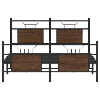 Bed Frame without Mattress Brown Oak 150x200 cm King Size Engineered Wood