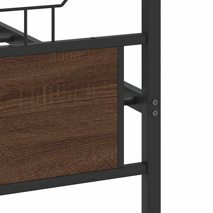 Bed Frame without Mattress Brown Oak 150x200 cm King Size Engineered Wood