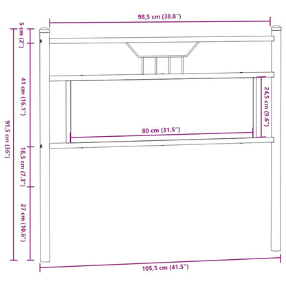 Replace Headboard Brown Oak 100 cm Engineered Wood and Steel