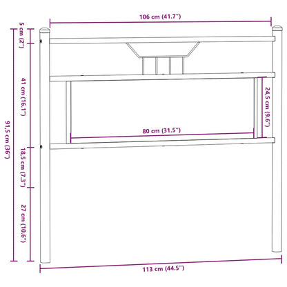 Replace Headboard Brown Oak 107 cm Engineered Wood and Steel