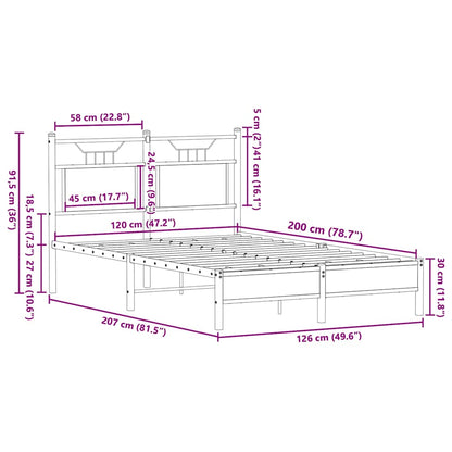 Bed Frame without Mattress Smoked Oak 120x200 cm Engineered Wood