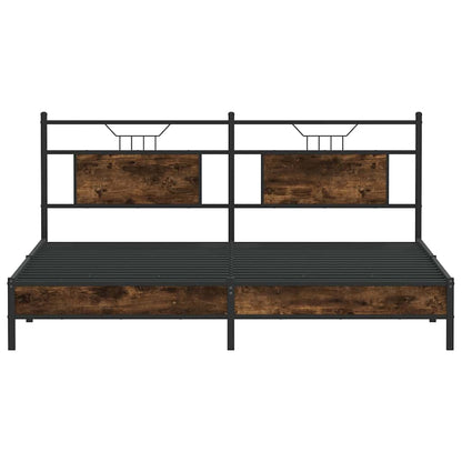 Bed Frame without Mattress Smoked Oak 183x213 cm Engineered Wood