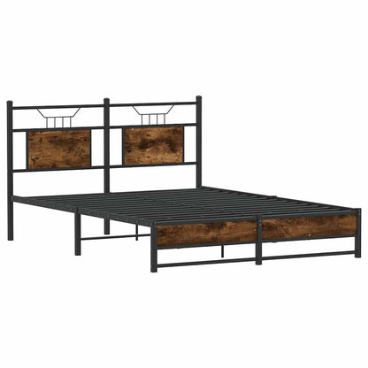 Bed Frame without Mattress Smoked Oak 140x200 cm Engineered Wood