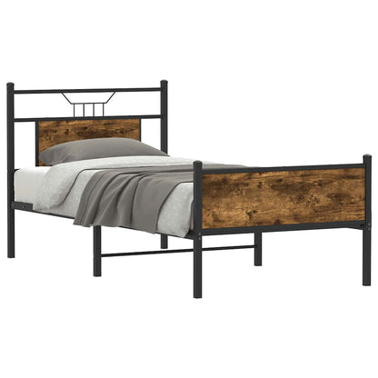 Bed Frame without Mattress Smoked Oak 80x200 cm Engineered Wood