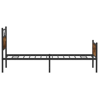 Bed Frame without Mattress Smoked Oak 100x190 cm Engineered Wood