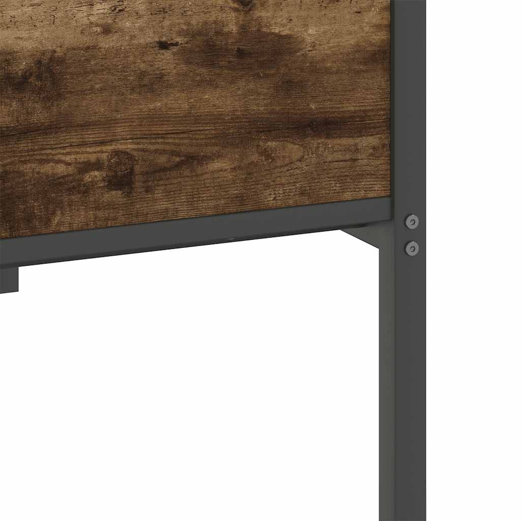 Bed Frame without Mattress Smoked Oak 100x190 cm Engineered Wood