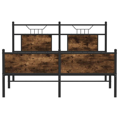 Bed Frame without Mattress Smoked Oak 140x200 cm Engineered Wood