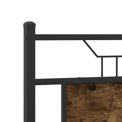 Bed Frame without Mattress Smoked Oak 140x200 cm Engineered Wood