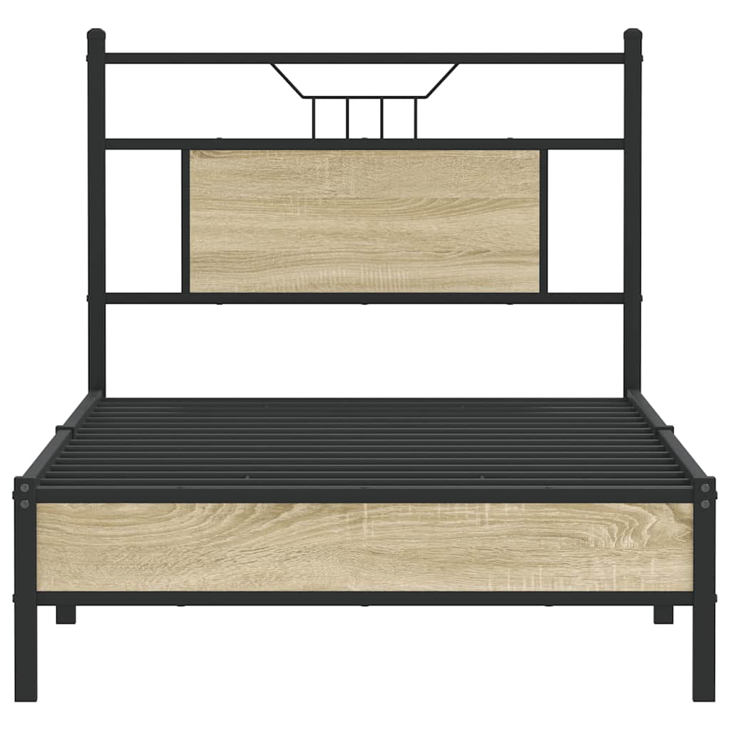 Bed Frame without Mattress Sonoma Oak 90x200 cm Engineered Wood