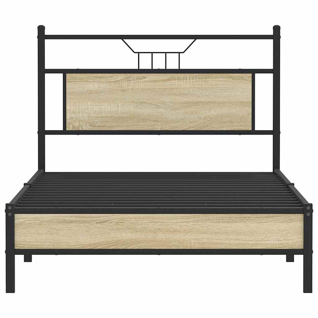 Bed Frame without Mattress Sonoma Oak 100x200 cm Engineered Wood
