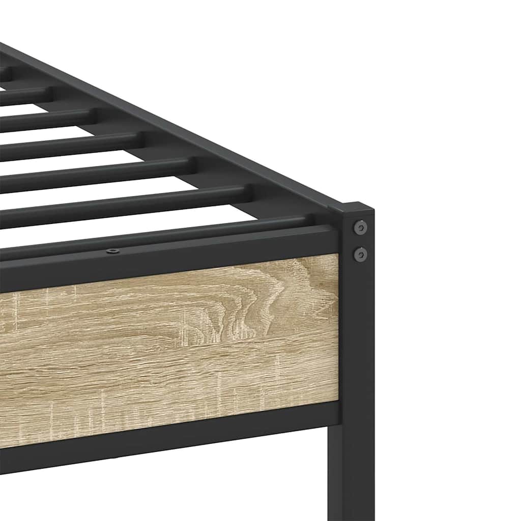 Bed Frame without Mattress Sonoma Oak 100x200 cm Engineered Wood