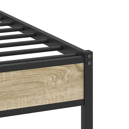 Bed Frame without Mattress Sonoma Oak 100x200 cm Engineered Wood