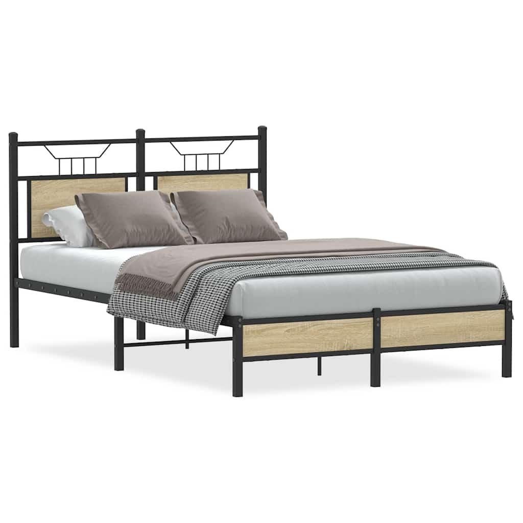 Bed Frame without Mattress Sonoma Oak 120x190 cm Small Double Engineered Wood