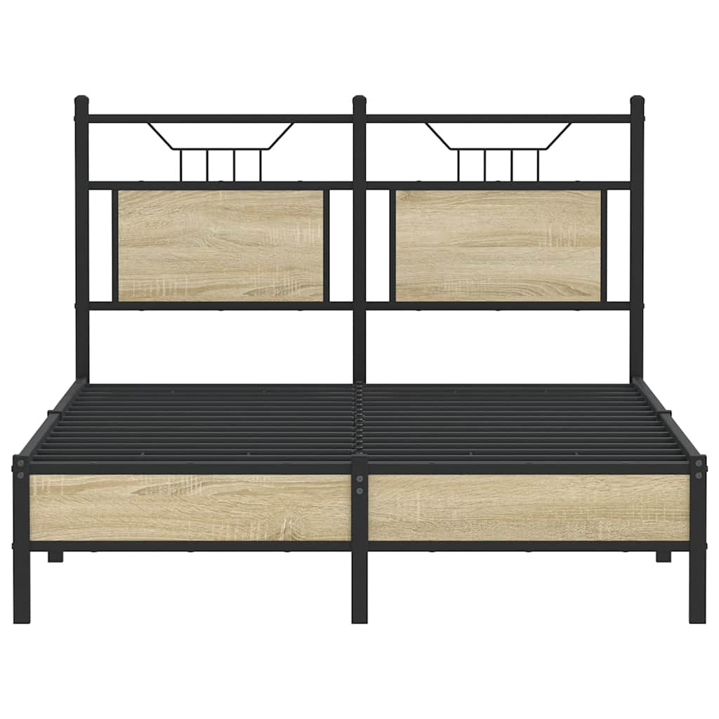Bed Frame without Mattress Sonoma Oak 120x190 cm Small Double Engineered Wood