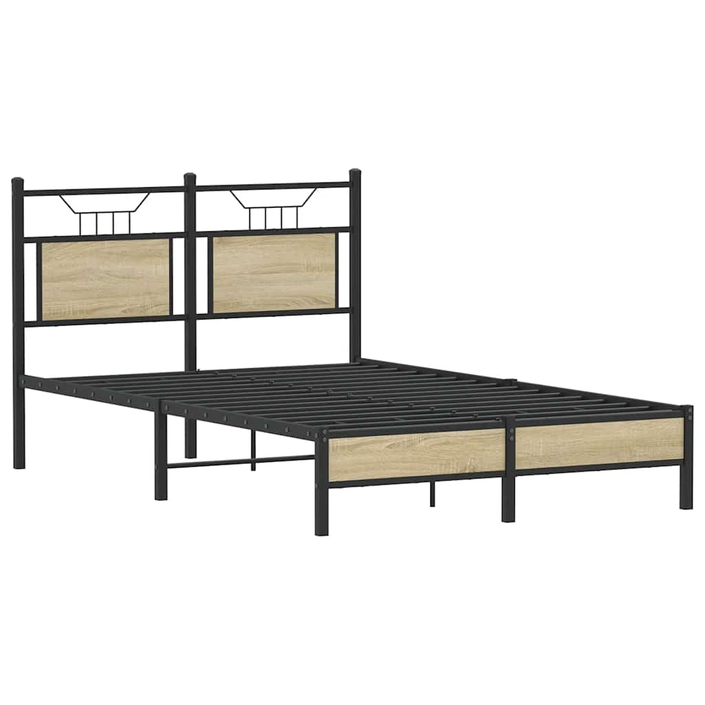 Bed Frame without Mattress Sonoma Oak 120x200 cm Engineered Wood