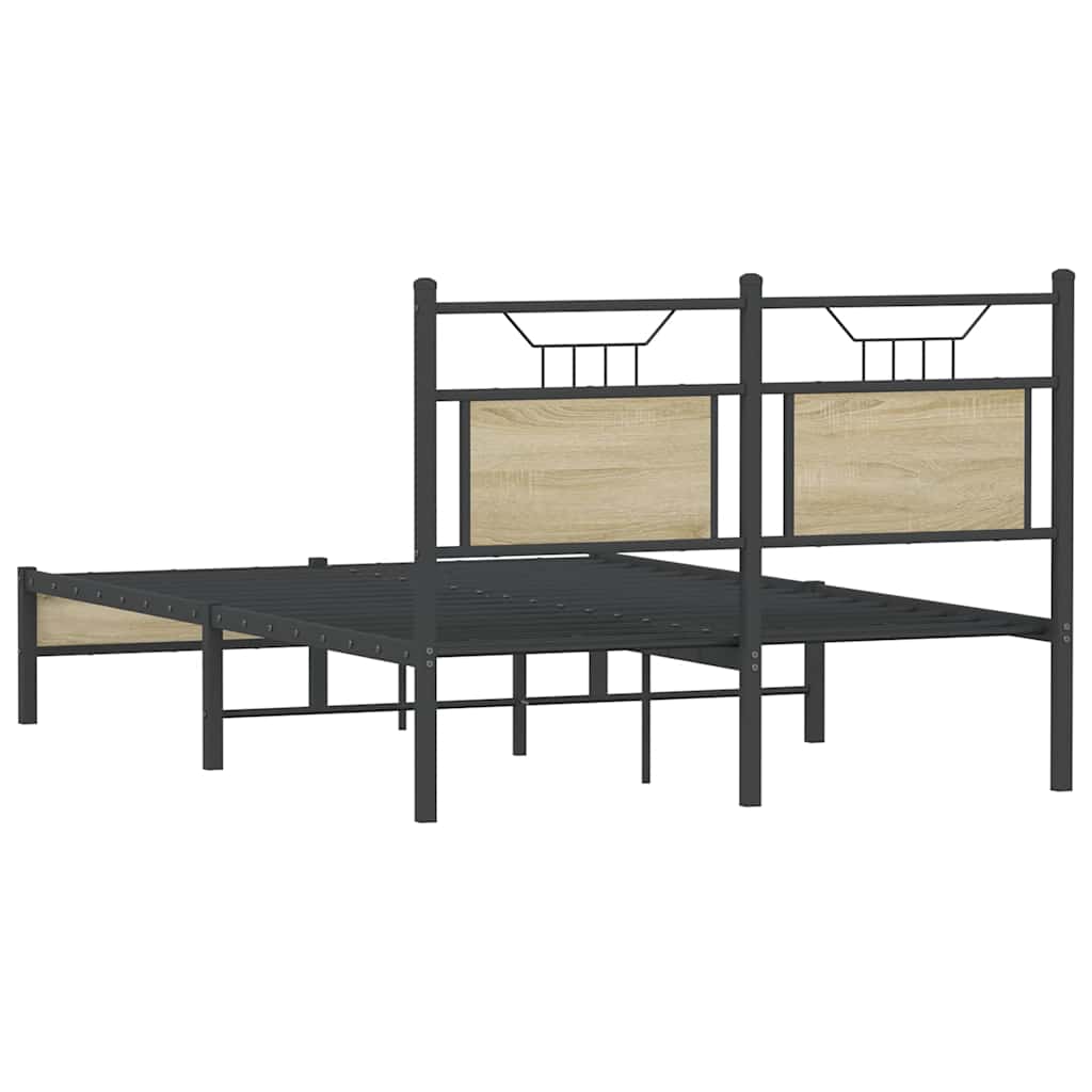 Bed Frame without Mattress Sonoma Oak 120x200 cm Engineered Wood