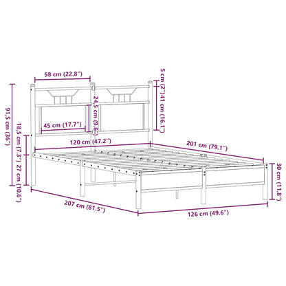 Bed Frame without Mattress Sonoma Oak 120x200 cm Engineered Wood