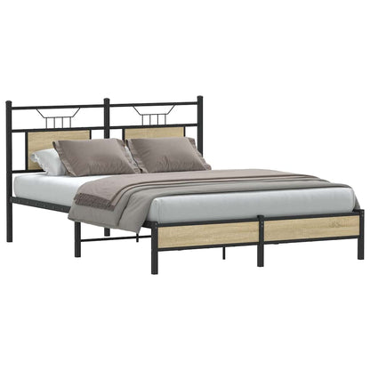 Bed Frame without Mattress Sonoma Oak 140x190 cm Engineered Wood