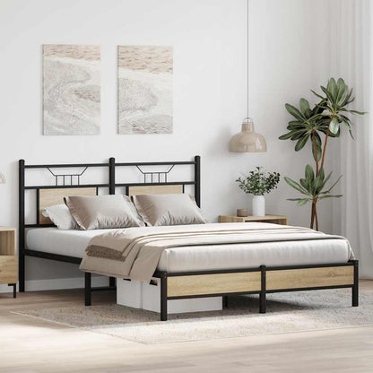 Bed Frame without Mattress Sonoma Oak 140x190 cm Engineered Wood