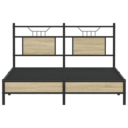 Bed Frame without Mattress Sonoma Oak 140x200 cm Engineered Wood