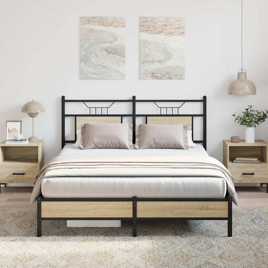 Bed Frame without Mattress Sonoma Oak 140x200 cm Engineered Wood