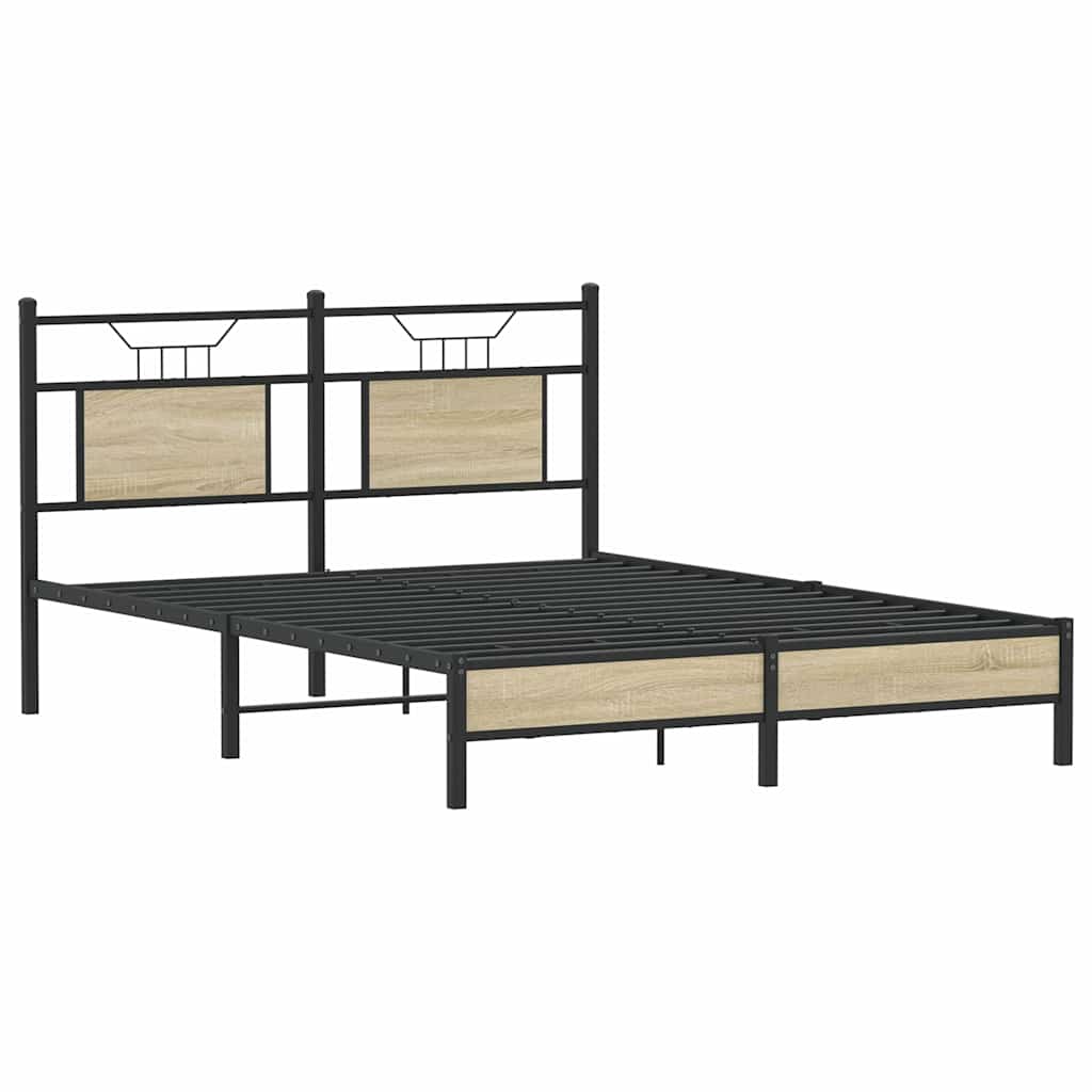Bed Frame without Mattress Sonoma Oak 150x200 cm King Size Engineered Wood