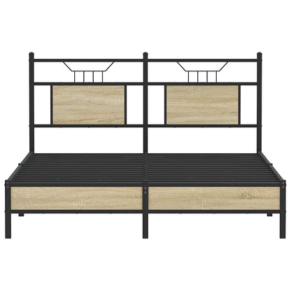 Bed Frame without Mattress Sonoma Oak 150x200 cm King Size Engineered Wood