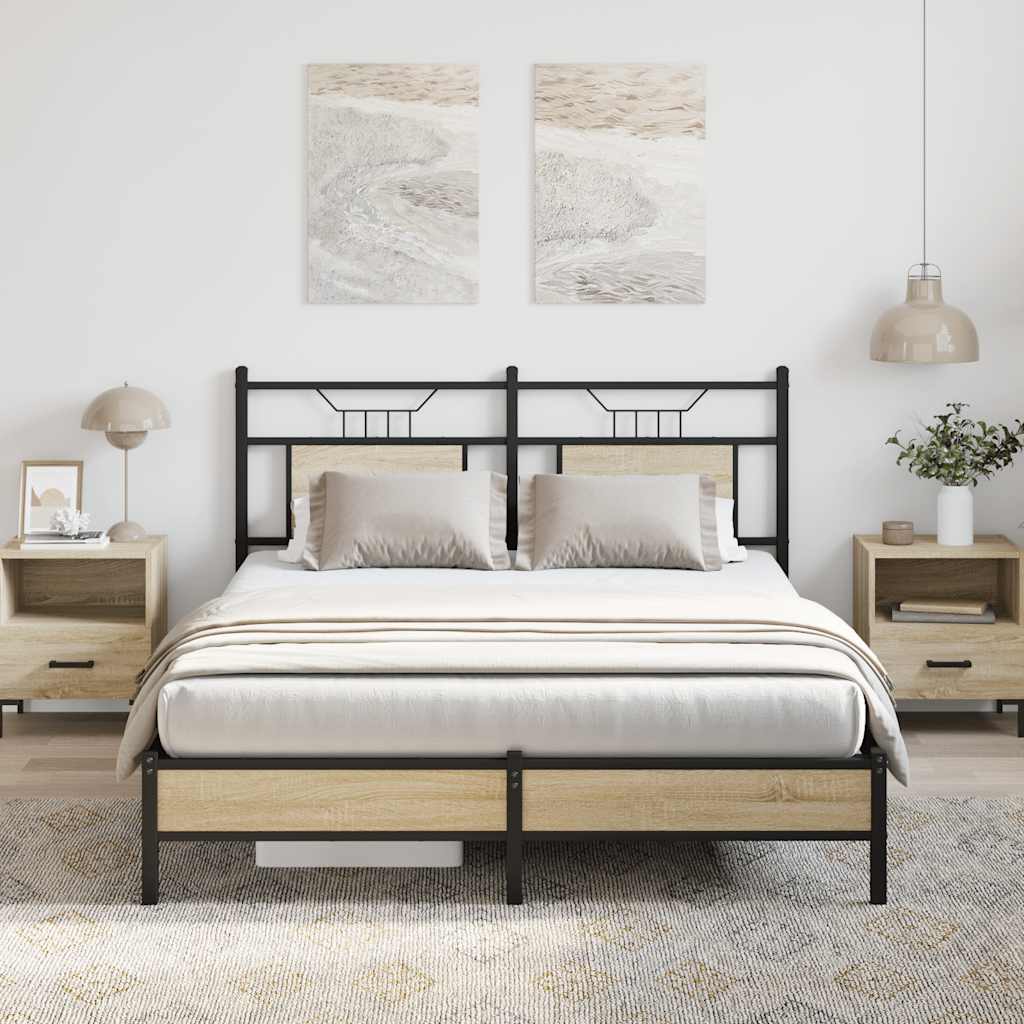 Bed Frame without Mattress Sonoma Oak 150x200 cm King Size Engineered Wood