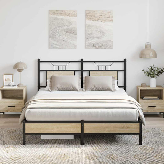 Bed Frame without Mattress Sonoma Oak 150x200 cm King Size Engineered Wood