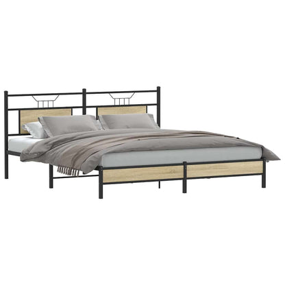 Bed Frame without Mattress Sonoma Oak 160x200 cm Engineered Wood