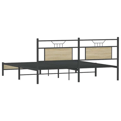 Bed Frame without Mattress Sonoma Oak 183x213 cm Engineered Wood