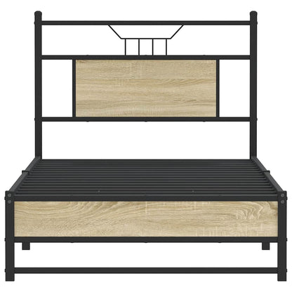 Bed Frame without Mattress Sonoma Oak 75x190 cm Small Single Engineered Wood