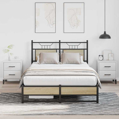 Bed Frame without Mattress Sonoma Oak 120x190 cm Small Double Engineered Wood