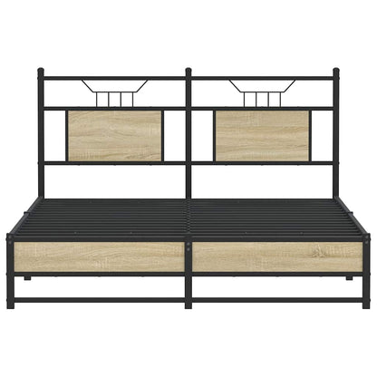 Bed Frame without Mattress Sonoma Oak 137x190 cm Engineered Wood